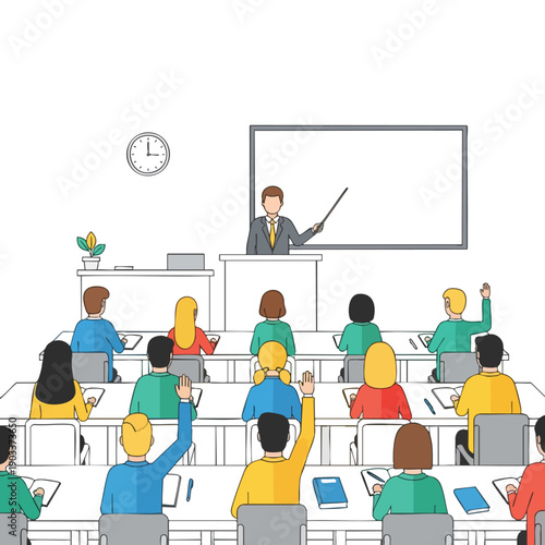 Students Engaged in Classroom Learning with Teacher