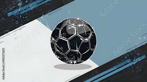 Vector Illustration of a Black Grunge Soccer Ball