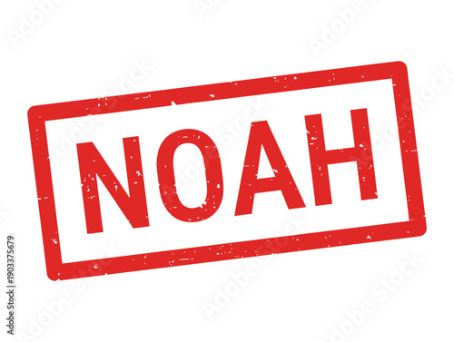 Red rectangular stamp with NOAH text on white background