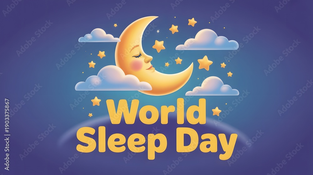 Naklejka premium Celebrating world sleep day