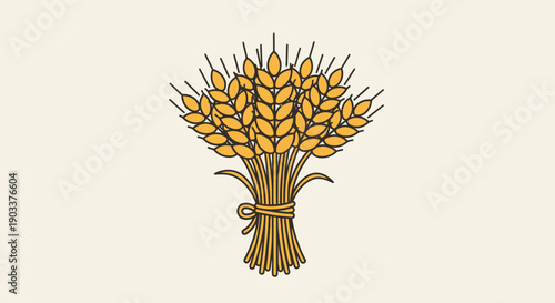 Golden wheat sheaf illustration