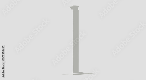 gray column with capital on white background