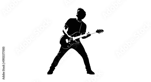 guitar player silhouette music