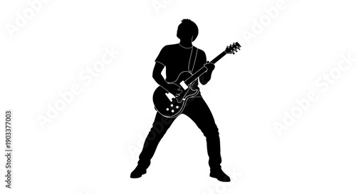 guitarist silhouette playing electric guitar