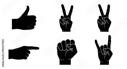 hand gestures, thumbs up, peace sign, finger symbols