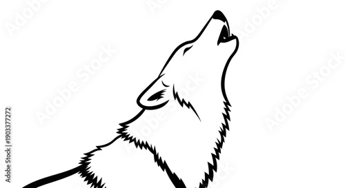 howling wolf illustration