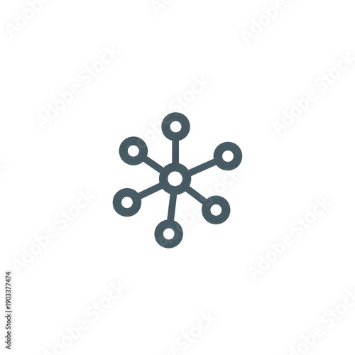 A simple graphic design of a network node on a white background