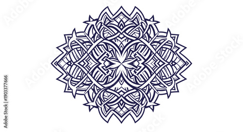 intricate mandala design, black and white