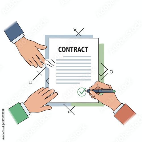 Business Agreement Signing Illustration