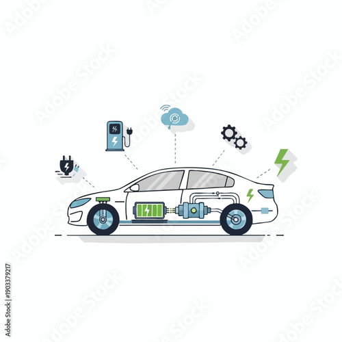 Electric Vehicle Infographic Illustration