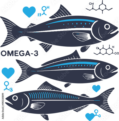 Omega-3 rich fish and chemical structures promoting heart health