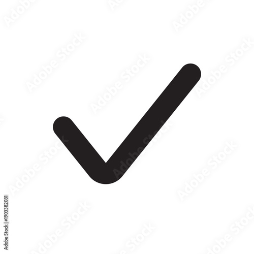 Minimal Check Icon, Rounded Outline Confirm Success Symbol for App and Web UI