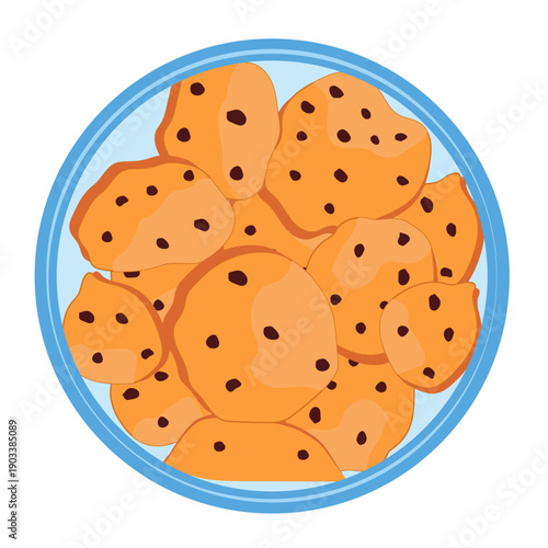 Cookie jar top view vector.