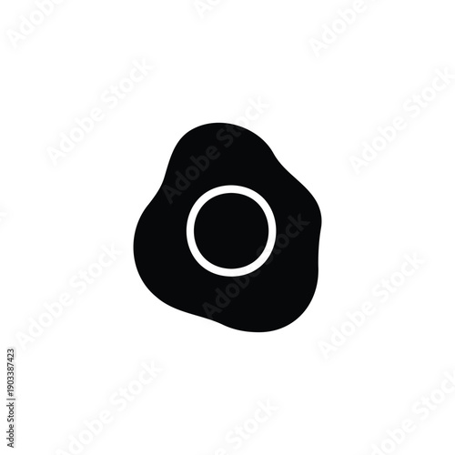 Fried egg silhouette icon vector flat design.