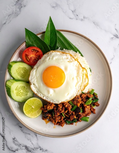 Vibrant Asian cuisine dish on a plate