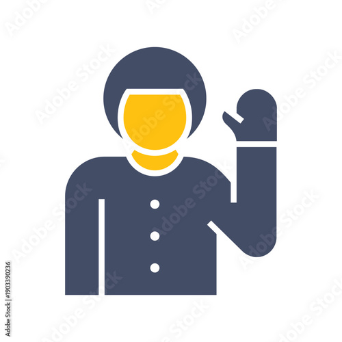 Young girl raised her hand