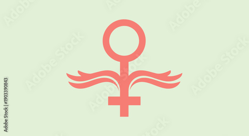 Celebrating International Women's Day with a symbol of female empowerment and equality illustration