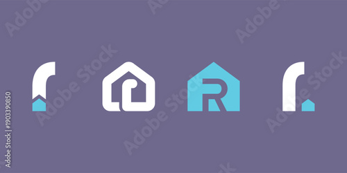 Modern R Home Logo Collection for Real Estate, Property and Housing Branding