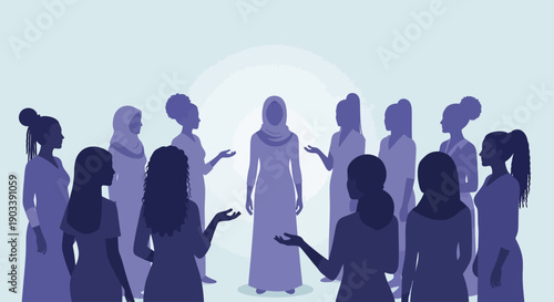 Celebrating International Women's Day with women together in unity and solidarity standing strong together