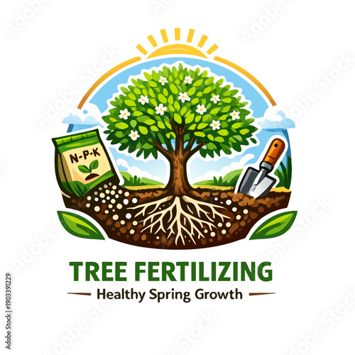 Tree Fertilizing Spring Gardening Icon