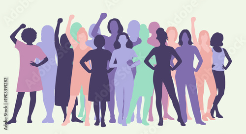 Celebrating International Women's Day with diverse women standing together in unity and empowerment