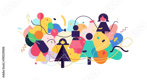 Celebrating International Women's Day with vibrant people dancing together in joyful harmony