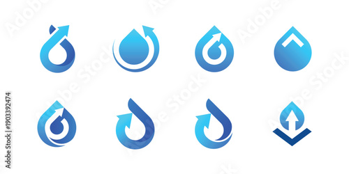 Abstract Drop and Arrow Logo Collection for Modern Brand Identity