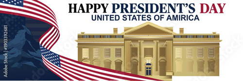 Happy Presidents Day United States Of America Design Background Illustration