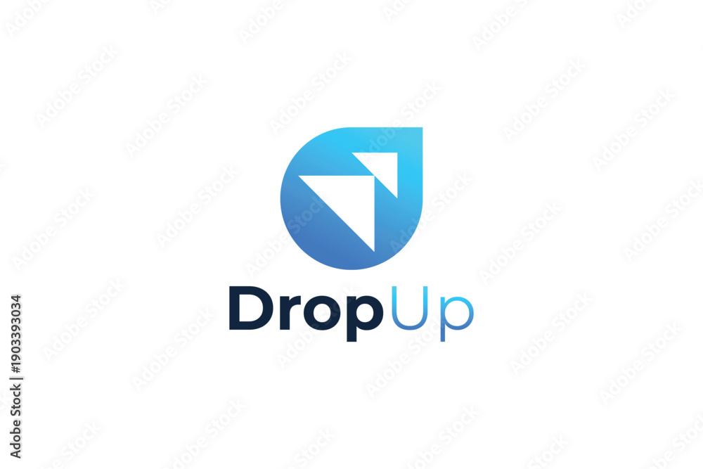 Fototapeta premium Abstract Drop and Arrow Logo for Modern Brand Identity