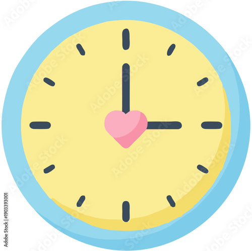 Clock with heart center.
