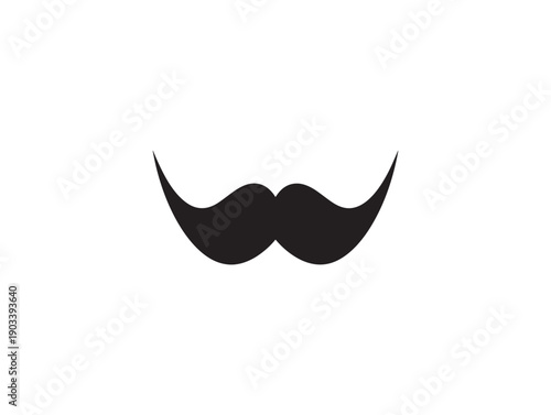 A black handlebar mustache on a white background