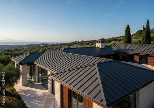 Wallpaper Mural Luxury Country Residence with Modern Architecture and Metal Roof Design Torontodigital.ca