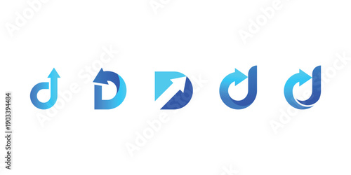 Letter D Arrow Logo Collection for Corporate Identity and Startup Branding