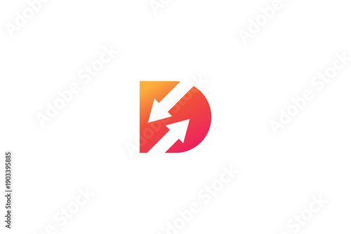 Modern Letter D Swap Arrow Logo Design for Business Growth and Corporate Branding