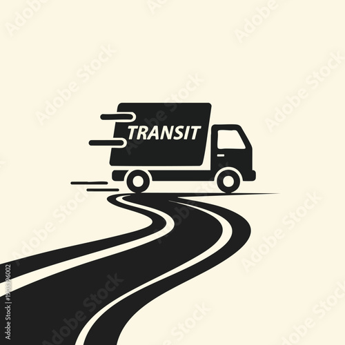 Delivery Truck on Winding Road