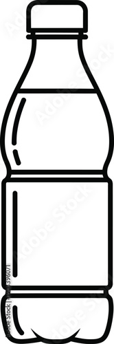 A simple line drawing of a plastic soda bottle