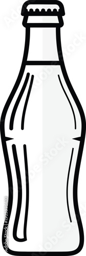 A simple line drawing of a soda bottle