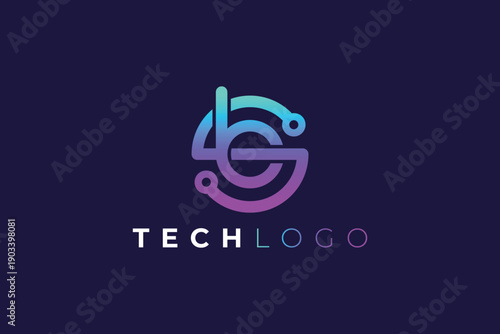 Modern Letter S B Monogram Technology Logo Design for Digital and Startup Branding