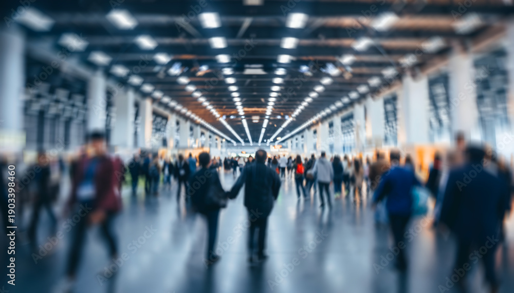 custom made wallpaper toronto digitallarge crowd walking inside modern exhibition hall creating dynamic business atmosphere