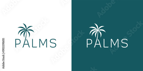 Modern Palms Wordmark Logo Design for Tropical, Nature and Lifestyle Branding