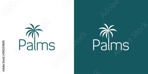 Modern Palms Wordmark Logo Design for Tropical, Nature and Lifestyle Branding