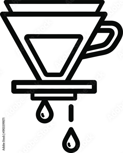 Pour over coffee maker with dripping water