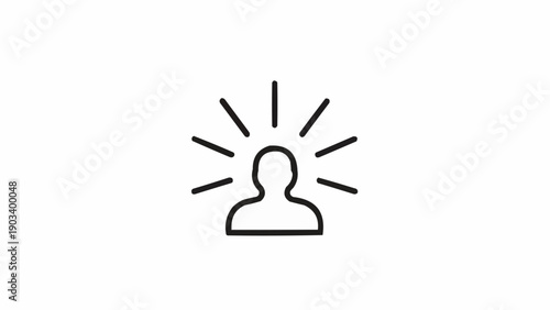 Simple Line Icon Of Person.