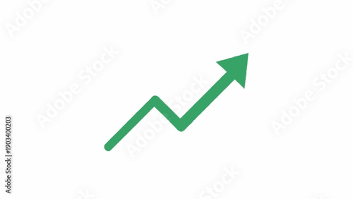 Obraz na płótnie Green Arrow Pointing Upward Trend.