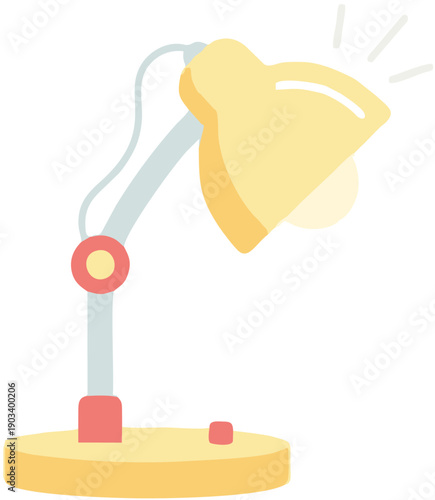 Yellow Desk Lamp With Light.