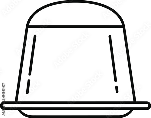 Simple line drawing of a coffee pod or similar container
