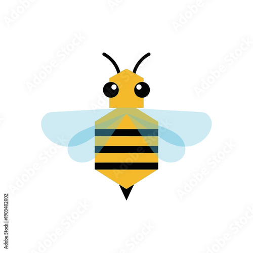 Illustration of a yellow honey bee.