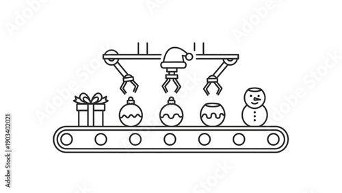 Industrial robotic arm assembly line.