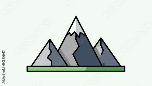 Mountain peaks in cartoon style.