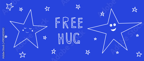 Funny Childish Card background. Sweet Dream and Good Night Sleep Theme. Cute Cartoon Star Character. Vibrant Positive Happy Imperfect Application Shape Illustration Design